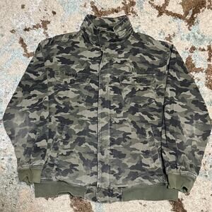 Vintage Bad Boy Clothing Camo Jacket Size Medium Hidden Hood Y2K